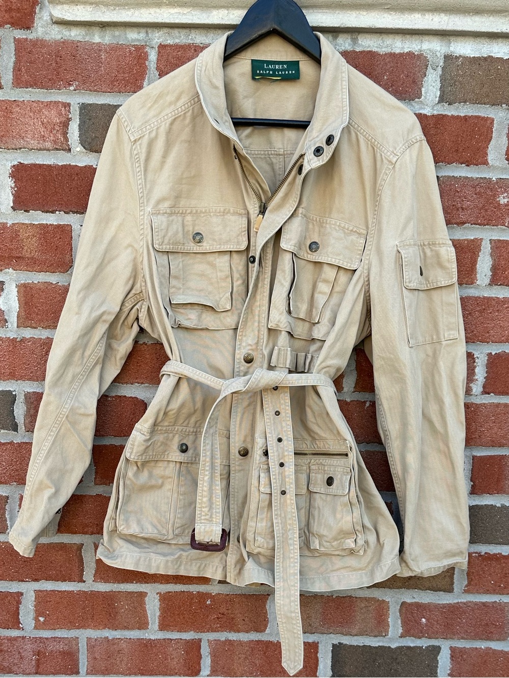 Lauren Ralph Lauren Beige Utility Belted Field Jacket